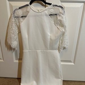 White Lace Back Dress